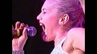 Gwen Stefani belting "what I must do" during live performance of The Climb by No Doubt, Sweden 1997