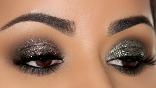3 STEP Glam Black Smokey Eye With Glitter | Beginner Friendly Tutorial