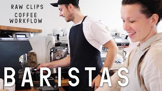Coffee shop owners at work (raw clips)