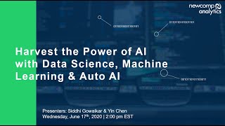Harvest The Power of AI with Data Science, Machine Learning & Auto AI