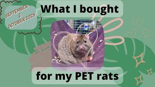 What I bought for the rats Sept and Oct 25