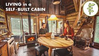 Couple Living in a Log Cabin Home Built from Scratch with 40 Trees from the Land