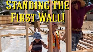 Kids Stand the First Wall on Our New Home! Educational Videos for Kids and Adults.