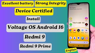 Install VoltageOS Android 16 ON Redmi 9 & Prime English