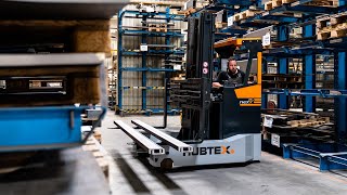 Mehrwege Schubmaststapler NexX für schmale Gänge und beengte Lager | HUBTEX