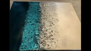 DIY Turquoise and Silver Glitter Wall Art