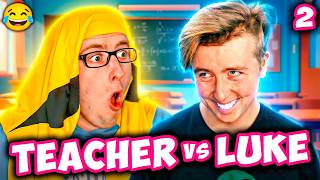Try Not to Laugh! LUKE DAVIDSON Teacher vs Luke Shorts! P2