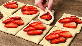 The perfect puff pastry strawberry dessert that I surprised all my guests with! No sugar!