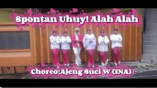 SPONTAN UHUY! ALAH ALAH ll Line Dance ll Choreo Ajeng Sri W (INA) ll Beginner ll Demo OKe