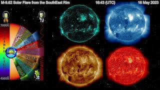 M-9.62 Solar Flare from the SouthEast Rim @ 16:43 (UTC, 16 May, 2023, 4K