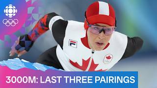 Final three women's 3000m speed skating pairings ft. Valerie Maltais on Day 1 of The Winter Olympics