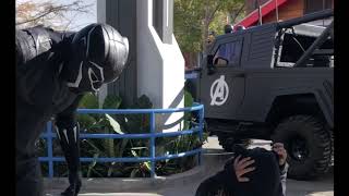 Little Black Panthers meet King T’Challa and a Dora Milaje at Disney California Adventure
