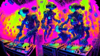 VJ Loop "Androids DJs on Alien Planet - Aliens Party" (No Sound) - Sci-Fi Background Video #vjloop