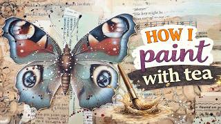 How I use TEA BAGS in your art journal! ☕️ Recycled Trash to Treasure art