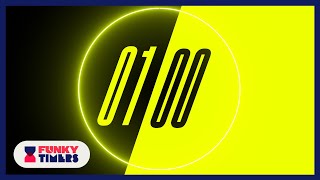 1 Minute Colorful Yellow Countdown Timer with Relaxing Music