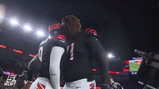 Helmet spike Midfield meeting with Bo Nix.MVP chants Here's a look at Joe Burrow OT Win #shorts
