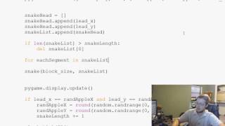 Pygame Python Game Development Tutorial   21   How to Lengthen the Snake