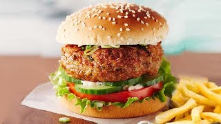 Crispy Chicken Burger Recipe | How To Make Chicken Burger At Home | Live Food