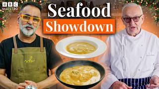 Fish soup vs prawn stew with Pierre Koffmann and Vineet Bhatia | BBC Maestro