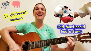 Old MacDonald had a farm - with 11 different animals | Nursery rhymes & kids songs to sing along