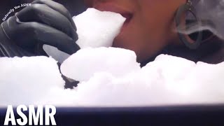 ASMR REFROZEN SNOW CHUNKS (NO TALKING/ ICE EATING SOUNDS) #SATISFYING #RELAXIN