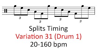 Splits timing (var 31, drum 1) | 20-160 bpm sheet music