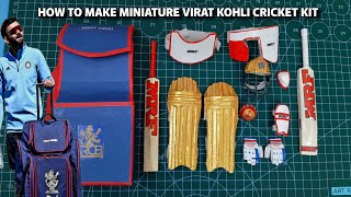 HOW TO MAKE MINIATURE VIRAT KOHLI CRICKET KIT🤩 | BY KMTUBE OFFICIAL |#viratkohli#cricket