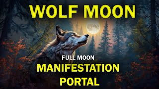 🌕 Full Moon | Wolf Moon | MANIFEST ALL YOUR WISHES | Manifestation Meditation Portal Music | 2025
