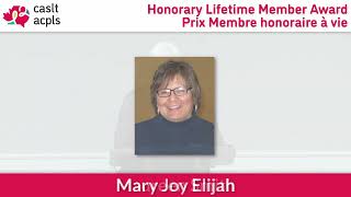 2023 Honorary Lifetime Member Award | Prix membre honoraire à vie 2023