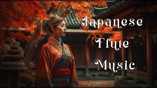 Japanese Flute Music | Girl in kimono with maple leaves - relaxation, recovery, stress relief