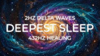 432Hz Sleep Music + 2Hz Delta Waves Binaural Beats + Brown Noise | Fall Asleep in Minutes [8 Hours]