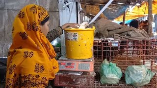 Live Chicken Cutting skills In Market By Expert Chicken cutting woman