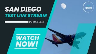 🔴✈️ TEST LIVE STREAM - San Diego International Airport, static view of night departures 28MAR2025