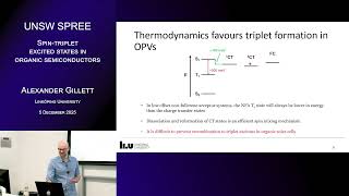 UNSW SPREE 202512-05 Alexander Gillett - Spin-triplet excited states in organic semiconductors