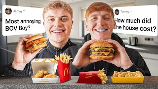 Chazza & Angryginge Bov House Q&A Mukbang!