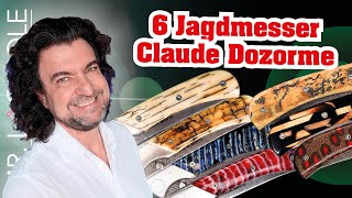 7 hunting knives Claude Dozorme, Edition MORLOS, Damascus blade