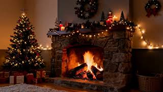 12H Christmas Fireplace 4K 🎅 Cozy Crackling Fire & Festive Lights for Calm & Focus