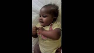 Our first child, Raelyn talking