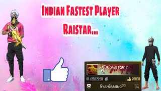 Indian Fastest Player ||Raistar || Top 5 Music || Garena Free Fire ||| Mr. Rowdy Gaming|||
