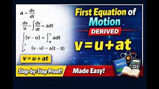 First Equation of Motion Derived | v = u + at Explained Step by Step 🔥