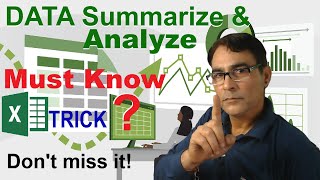 Master Pivot Table in MS Excel | Summarize Data in 10 Minutes with Dynamic Pivot table #msexcel