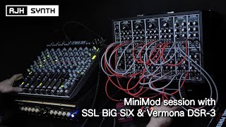 AJH SYNTH MiniMod + SSL BiG SiX + VERMONA DSR-3 + BOSS DM-2W -  First Play Session #eurorack