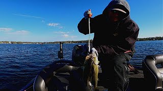 Prespawn Largemouth Bass Fishing on Webster Lake