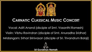 Navaratri Fundraiser Carnatic Music Concert (Aditi Anand, Vibhu Ravindran, Srihari Srinivasan)