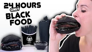 Eating Only BLACK Colored Food for 24 HOURS - Who did it better?