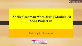 Shelly Cashman Word 2019 | Module 10: SAM Project 1b | Help in Homework | #homeworkanswers #solved
