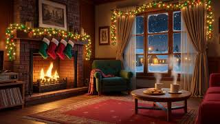 Cozy Christmas Jazz Lounge – Swinging Holiday Music with Snowfall & Twinkling Lights