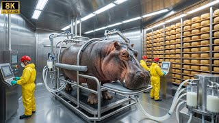 Full Process | Inside the Hippo Cheese Factory –How Premium Hippo Milk Products Are Made