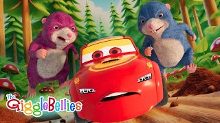 Cars VS Moles | Nursery Rhymes For Kids - GiggleBellies
