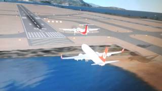 FSX Full ILS ile ilginç bir iniş THY Boeing 737 Landing